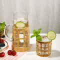 paper rattan wrapped glass jug set